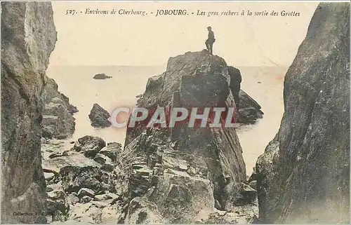 Cartes postales Environs de Cherbourg Jobourg Les gros rochers a la sortie des Grottes