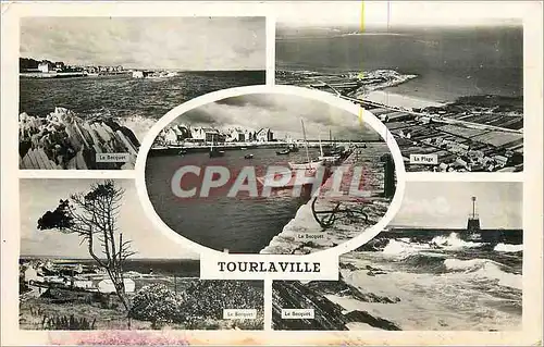 Cartes postales moderne Tourlaville Le Becquet La plage Bateau