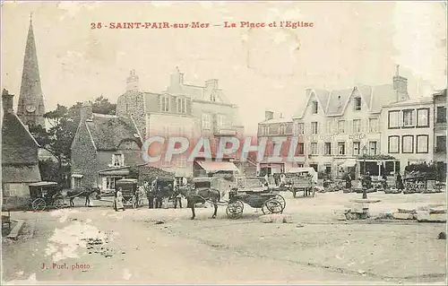 Cartes postales Saint Pair sur Mer La Place et l'Eglise