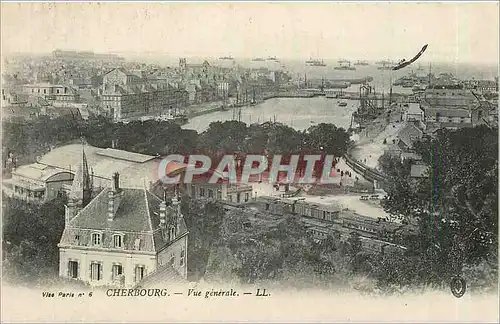 Cartes postales Cherbourg Vue generale Train
