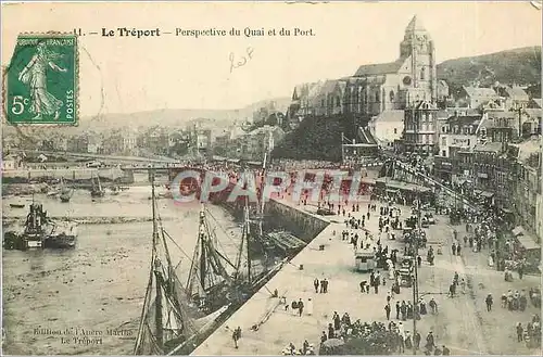 Cartes postales Le Treport Perspective du Quai et du Port