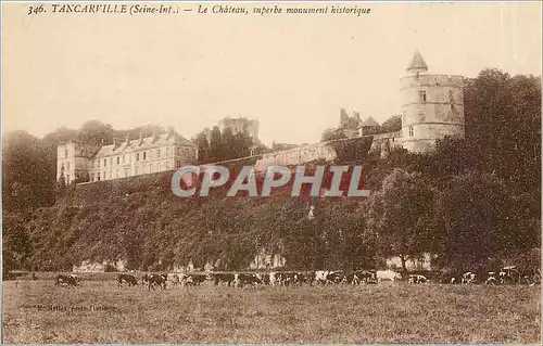 Ansichtskarte AK Tancarville Seine Inf Le Chateau superbe monument historique Vaches