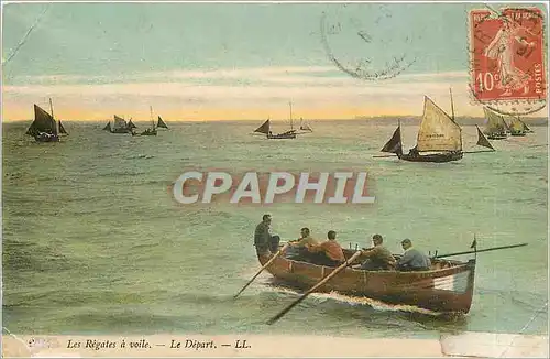 Cartes postales Les Regates a voile Le Depart Bateaux