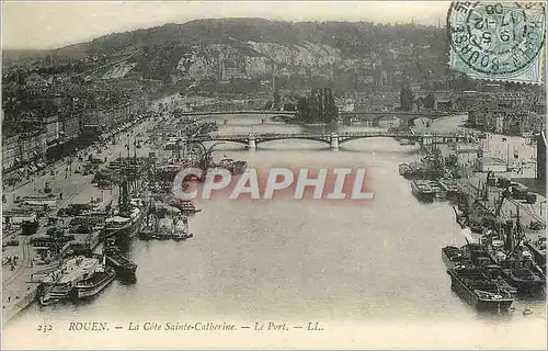 Cartes postales Rouen La Cote Sainte Catherine Bateaux