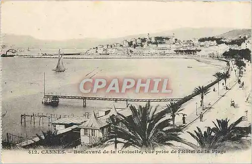 Cartes postales Cannes Boulevard de la Croisette vue prise de l'Hotel de la Plage