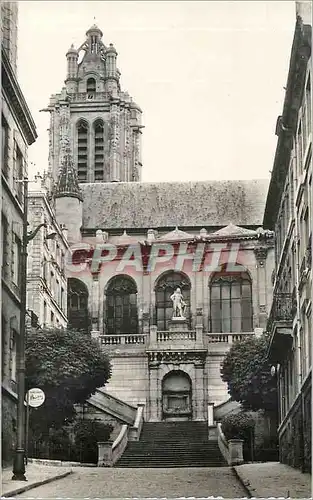 Moderne Karte Pontoise S et O l'Eglise Saint Maclou et Statue du General Leclerc