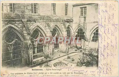 Cartes postales Soissons Eglise Saint Leger Vue exterieure du Cloitre Carte 1900