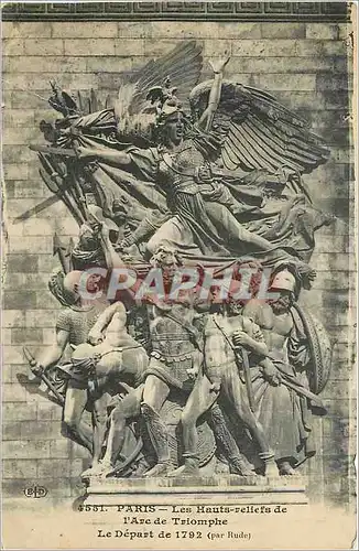 Cartes postales Paris Les Hauts Reliefs de l'Arc de Triomphe Le Depart de 1792