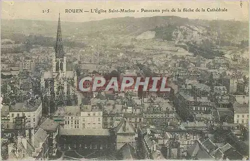 Cartes postales Rouen L'Eglise Saint Maclou Panorama pris de la fleche de la Cathedrale