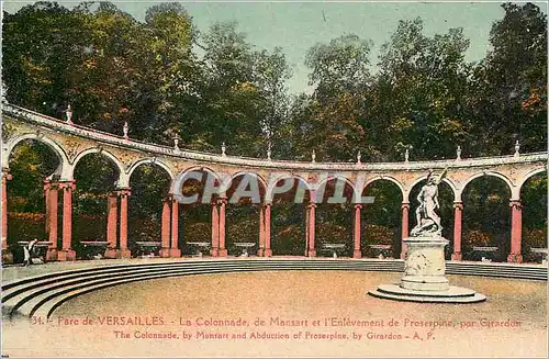 Cartes postales Parc de Versailles La Colonnade de Mansart et l'Enlevement de Proserpine