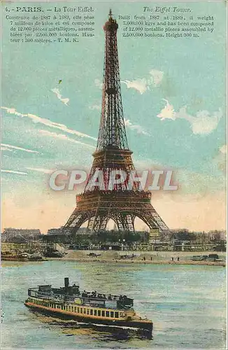 Ansichtskarte AK Paris la Tour Eiffel Bateau Peniche