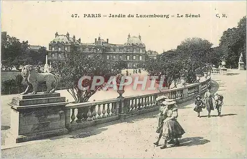 Ansichtskarte AK Paris Jardin du Luxembourg Le Senat Lion