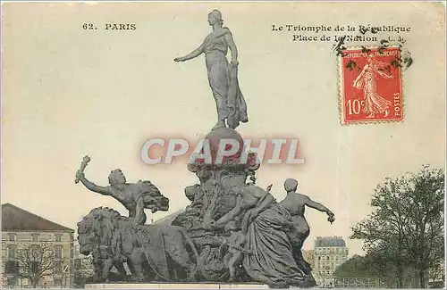 Ansichtskarte AK Paris Le Triomphe de la Republique Place de la Nation Lion