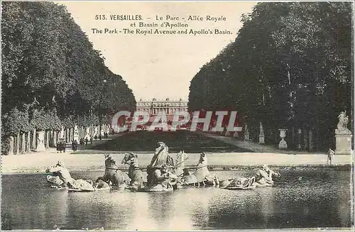 Cartes postales Versailles Le Parc Allee Royale et Bassin d'Apollon