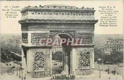 Cartes postales Paris Arc de Triomphe ap l'Etoile