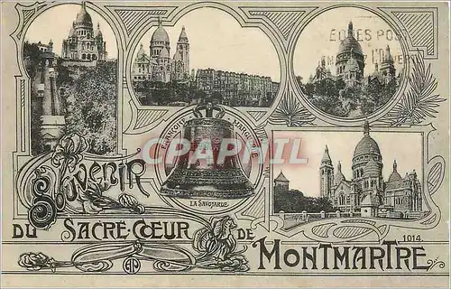 Cartes postales Souvenir du Sacre Coeur Montmartre Paris Cloche