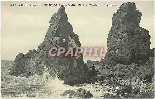 Ansichtskarte AK Environs de Cherbourg Jobourg Etude de Rochers