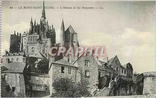 Ansichtskarte AK Le Mont Saint Michel L'Abbaye et les Remparts