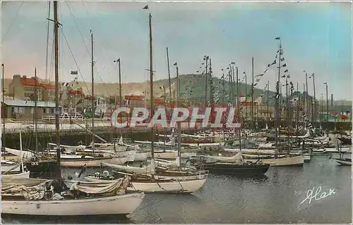 Moderne Karte Cherbourg Manche l'Avant port et la Montagne du Roule Bateaux