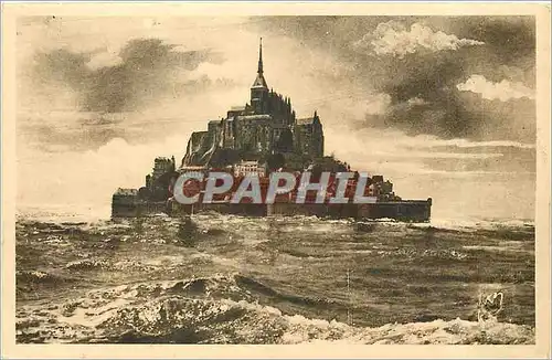 Cartes postales Mont St Michel Manche Le Mont par temps d'equinoxe