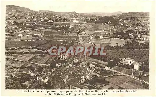 Ansichtskarte AK Le Puy Vue panoramique prise du Mont Corneille vers le Rocher Saint Michel et le Chateau de Poli