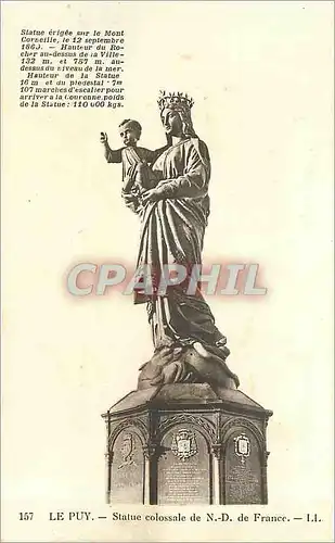 Cartes postales Le Puy Statue colossale de ND de France