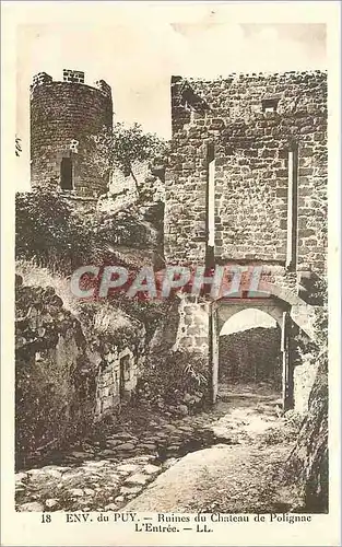 Cartes postales Env du Puy Ruines du Chateau de Polignac l'Entree
