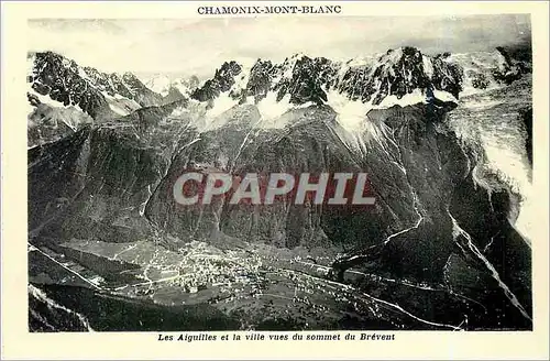 Ansichtskarte AK Chamonix Mont Blanc Les Aiguilles et la Ville vues du sommet du Brevent