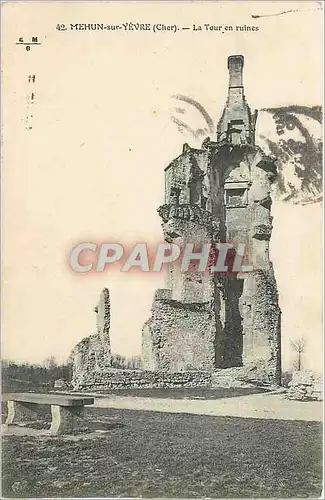 Ansichtskarte AK Mehun sur Yevre Cher La Tour en ruines