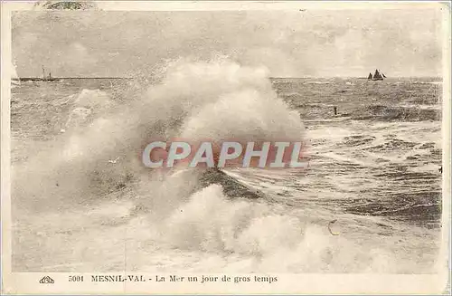 Ansichtskarte AK Mesnil Val La Mer un jour de gros Temps