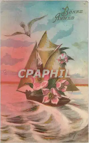Cartes postales Bonne Annee Bateau