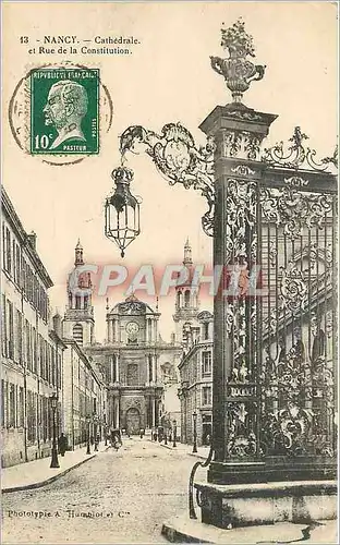 Cartes postales Nancy Cathedrale et Rue de la Constituiton