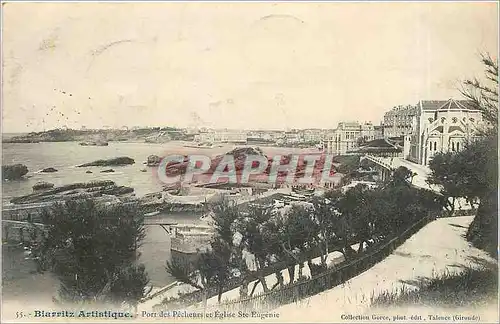 Ansichtskarte AK Biarritz Artistique Port des Pecheurs et Eglise Ste Eugenie