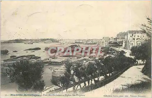 Cartes postales Biarritz Artistique Port des Pecheurs et Eglise Ste Eugenie