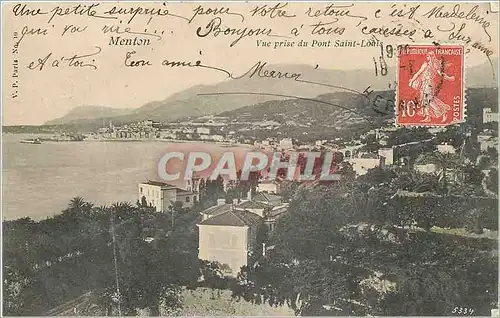 Ansichtskarte AK Menton Vue prise du Pont Saint Louis