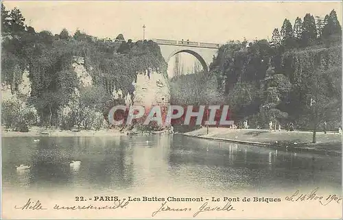 Ansichtskarte AK PARIS  Buttes-Chaumont Le pont de briques