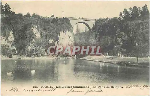 Cartes postales PARIS  Buttes-Chaumont Le pont de briques