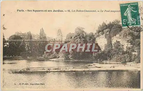 Cartes postales PARIS  Buttes-Chaumont Le pont suspendu