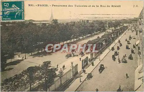 Cartes postales PARIS Panorama des Tuileries et de la Rue de Rivoli Tour Eiffel