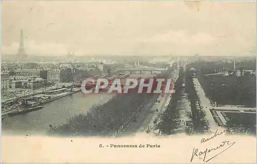 Cartes postales Panorama de PARIS Tour Eiffel