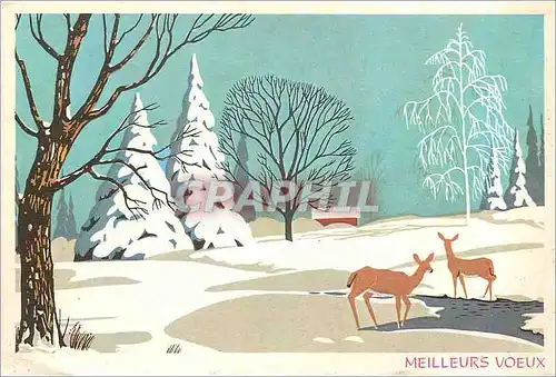 Cartes postales Bonne Annee Biches