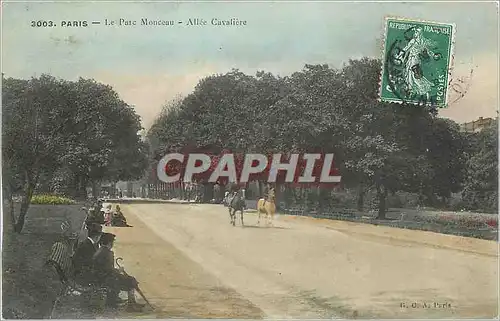 Ansichtskarte AK PARIS Le parc Monceau Allee cavaliere