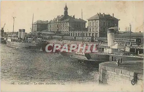 Cartes postales CALAIS Gare Maritime  Bateaux Train
