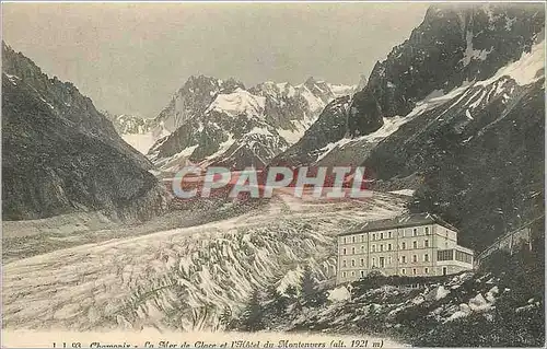 Cartes postales La Mer de Glace et l'hoet du Montenvers