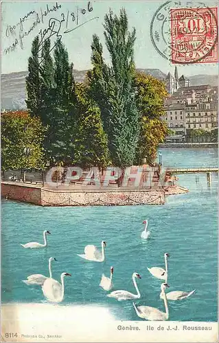 Cartes postales Gen�ve . Ile de JJ Rousseau