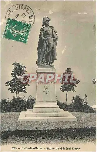 Cartes postales EVIAN-LES-BAINS Statue du general Dupas