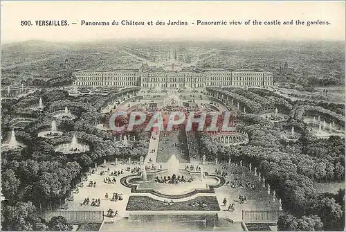 Cartes postales VERSAILLES Panorama du Ch�teau et des Jardins