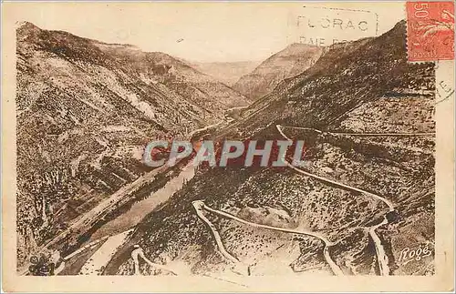 Cartes postales Gorges du Tarn Les lacets de la route du Causse Mejean a la Malene