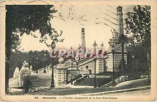 Cartes postales MARSEILLE L'Escalier monumentale de la Gare