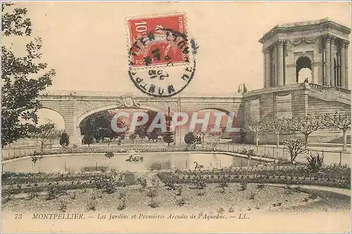 Cartes postales MONTPELLIER Les Jardins et Premiers Arcades de l'Aqueduc
